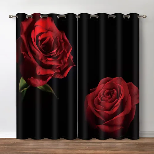 Miniatura 23 de Jekeno - Cortinas opacas retro de música con tema de notas musicales impresas, cortinas decorativas para amantes de la música, dormitorio, sala