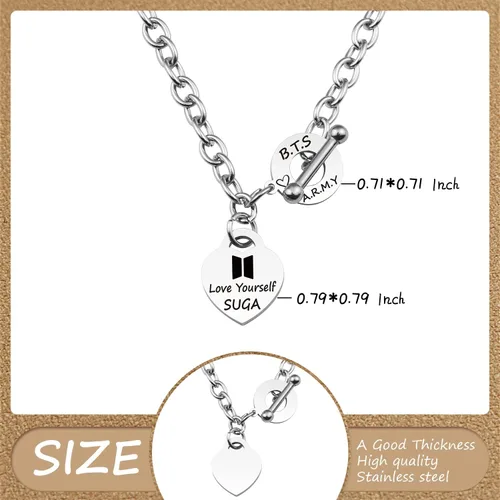 Miniatura 5 de ARETIS Kpop Bangtan - Collar de regalo para niños Be the best J-HOPE JIMIN JIN JK RM SUGA V Collar Bangtan Boys Lover Jewelry Regalo para niños fans