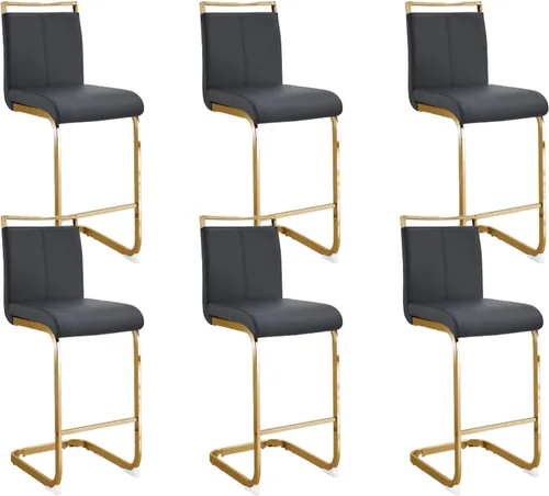 Miniatura 23 de Taburetes de bar modernos de altura de mostrador, juego de taburetes de bar tapizados de cuero de 2,25 pulgadas de alto con respaldo y marco