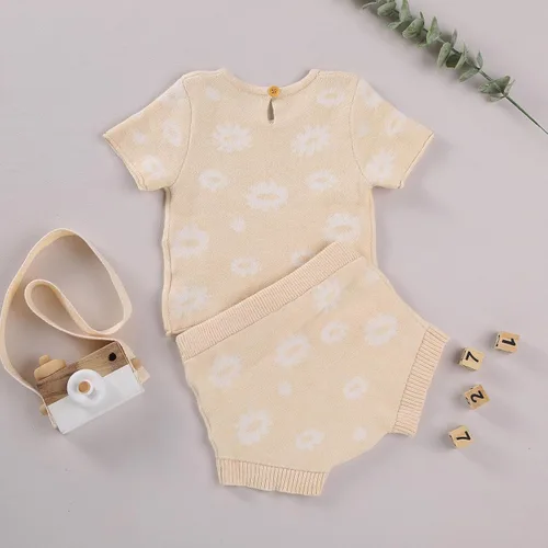 Miniatura 7 de JNBLDA Conjunto de camiseta sin mangas con estampado floral para recién nacido, ropa de verano para bebé