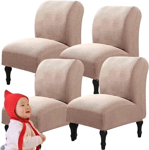 Miniatura 25 de Fundas elásticas para silla sin brazos, extraíbles y lavables, de elastano jacquard sin reposabrazos, protector de muebles para sala de estar, Verde