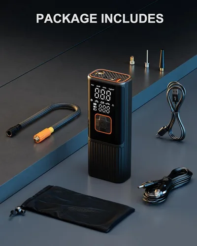 Miniatura 8 de Compresor de aire portátil para inflador de neumáticos, compresor de aire portátil 6 veces más rápido de 180 PSI, bomba de aire eléctrica