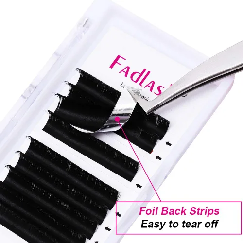 Miniatura 3 de Extensiones de pestañas con volumen FADLASH, pestañas de abanico fácil, 0.05 0.07 mm, bandeja mixta, pestañas autoaplicables, rizo C/D/DD, pestañas