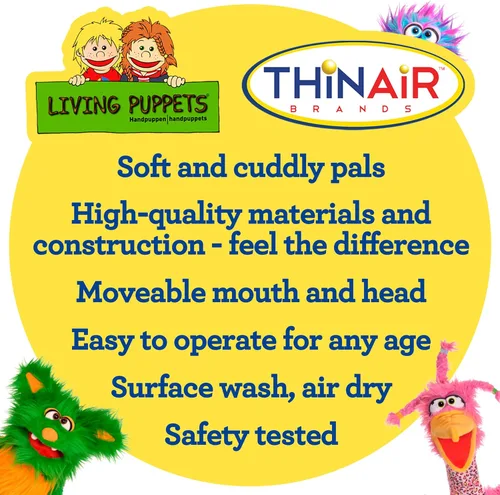 Miniatura 4 de Living Puppets - Conejo Fred de 17 Pulgadas, Marioneta de Mano de Peluche para Niños y Niñas