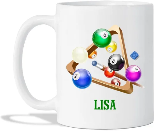 Taza de billar, taza de billar personalizada, taza deportiva personalizada, taza de café de billar, regalo para los amantes del billar, taza de