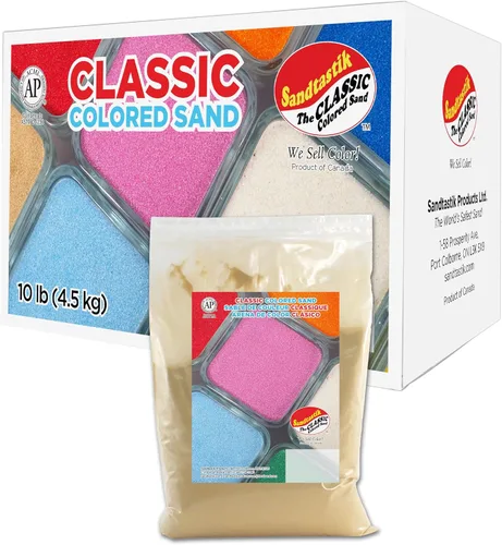 Miniatura 29 de Sandtastik Arena blanca de color clásico: caja a granel de 10 libras de arena de grano fino vibrante para artes y manualidades, botellas de arena