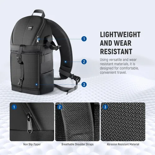 Miniatura 9 de Neewer Mochila profesional para cámara Nikon Canon, Sony y otras cámaras y lentes DSLR, trípode, otros accesorios, bolsa duradera impermeable