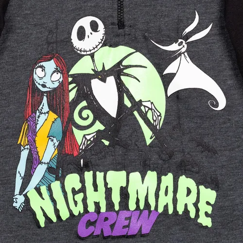 Miniatura 4 de Disney Nightmare Before Christmas Jack Skellington Oogie Boogie Sally - Sudadera con capucha de forro polar con cremallera de un cuarto para niños