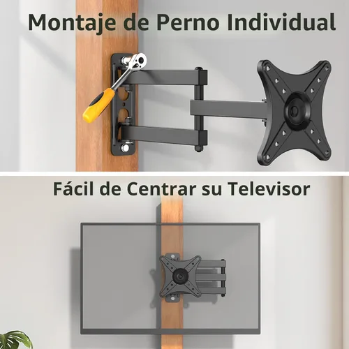 Miniatura 8 de IWORKBOARD Soporte de montaje en pared para monitor de TV de movimiento completo para la mayoría de pantallas curvadas LED LCD de 13 a 32 pulgadas