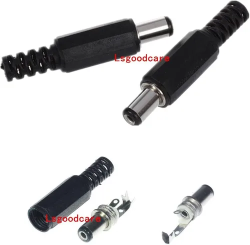 Miniatura 2 de Lsgoodcare 40 unids 5.5MM x 2.1MM macho hembra DC enchufe enchufe adaptador compatible para CCTV/audio/video