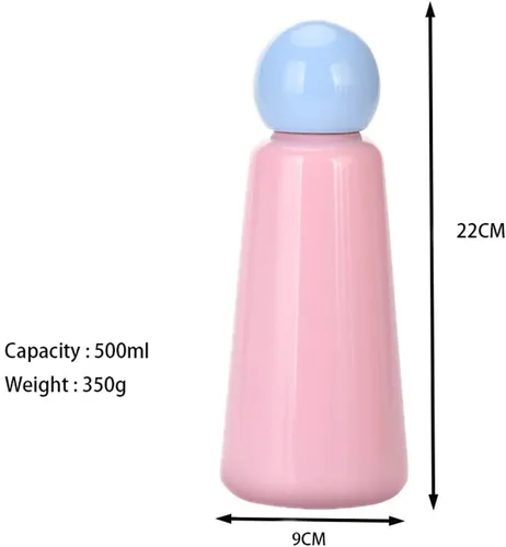 Miniatura 2 de Botella de agua de acero inoxidable de 17 onzas de aproximadamente 16.9 fl oz, botella de agua aislada al vacío, botella de agua de metal para azul