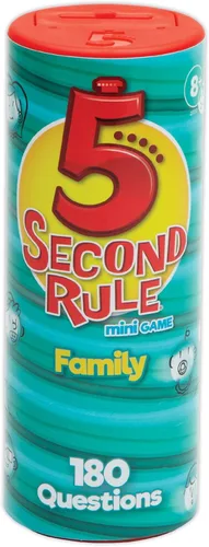 5 Second Rule Family Edition (Mini Tube) - Juego de cartas de preguntas simples para diversión familiar, fiesta, niños, viajes, noche de juegos y