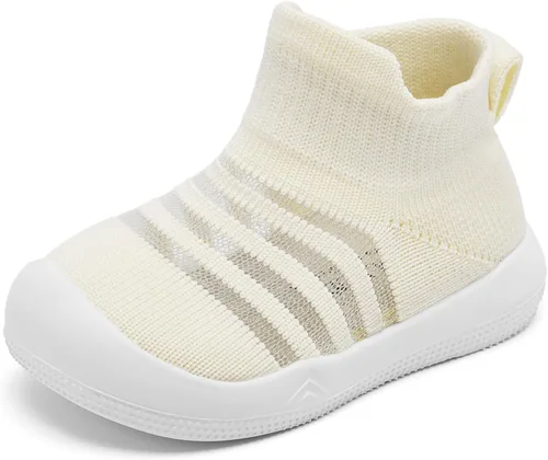 Engtoy - Zapatos tipo calcetín para caminar, antideslizantes y transpirables con suela de goma suave, tenis sin cordones para bebés, niñas y niños
