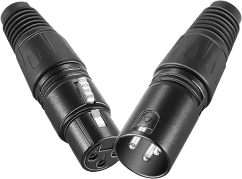 Miniatura 2 de Neewer Micro Snake 3 Pin XLR Cargador Conector 20pcs Audio Jack Micrófono Conector con Cable Cargador 10 Macho y 10 Conectores Hembra Aleación