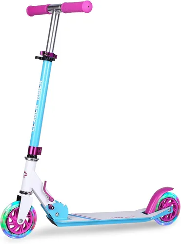 Miniatura 8 de Kick Scooter - Scooter portátil plegable para niños, diseño plegable ligero con alta visibilidad RGB iluminado LED en ruedas RGB colorido
