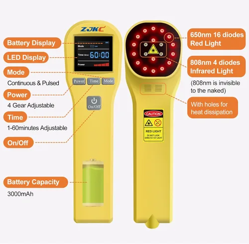Miniatura 6 de Dispositivo de terapia de luz roja de 4x808nm +16x650nm para alivio del dolor de mascotas humanas, terapia de luz infrarroja cercana