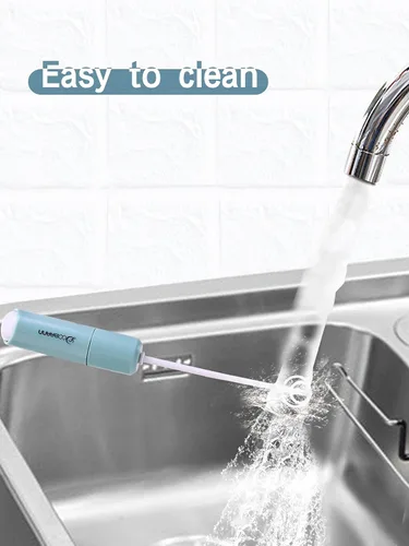 Miniatura 6 de Agitador de fórmula eléctrico de mano, espumadores de leche eléctricos, mezclador de bebida portátil (azul)