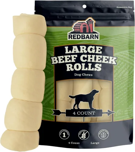 Miniatura 10 de Redbarn Pet Products Rollos de mejillas de res totalmente naturales para perros, mejillas de vaca sin granos, ricos en colágeno, disponibles