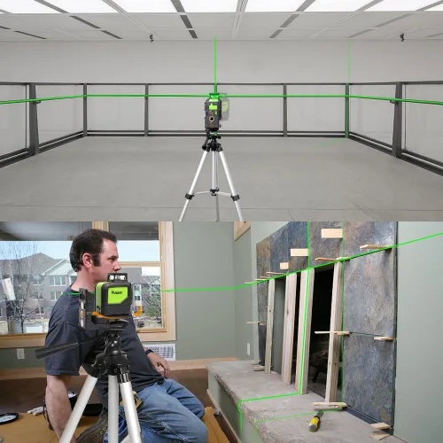 Miniatura 6 de Adaptador de nivel láser en forma de L de nivel láser - Base giratoria magnética Huepar para montaje en pared y techo, alternativa a una rosca