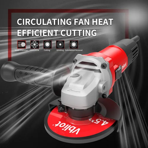 Miniatura 4 de 710W Amoladora Angular Eléctrica de 6A, 4-1/2 Pulgadas con Protección Rotacional de 360 Grados, 11000RPM, Herramienta de Potencia para Cortar y 710w
