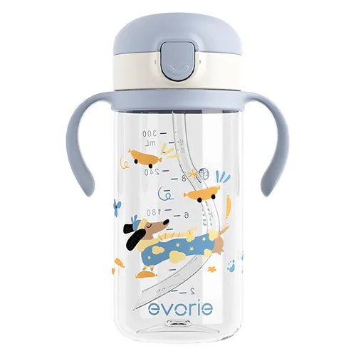 Miniatura 19 de Evorie Tritan - Vaso para sorber con popote a prueba de derrames, 10 onzas para bebés y niños pequeños de 1 a 3 años, botella de agua con pajilla
