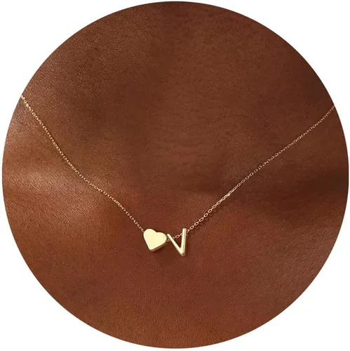 Miniatura 32 de Turandoss Mothers Day Gifts for Mom Wife - Dainty 18K Gold Plated Heart Initial A-Z Pendant Necklace Trendy Jewelry Heart Necklaces Birthday Mothers