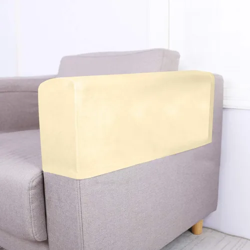 Miniatura 2 de Garneck 2 fundas de tela elástica para reposabrazos antideslizantes, de elastano, para sillón reclinable, protector de muebles, color beige
