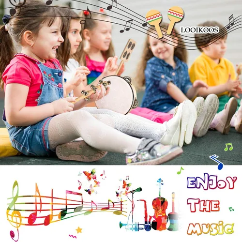 Miniatura 2 de LOOIKOOS Instrumentos musicales para niños pequeños, juego de música ecológico para niños preescolares educativo, instrumentos de percusión