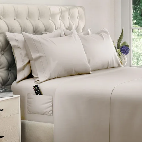 Miniatura 52 de DREAMCARE Juego de sábanas California King, 6 piezas, sábanas refrescantes para cama, sábanas Cal King de hasta 21 pulgadas de profundidad, 02