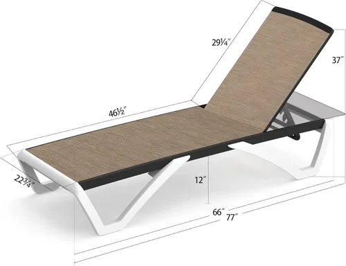 Miniatura 2 de Domi - Tumbona de aluminio para exteriores con respaldo ajustable, para playa, patio, balcón, piscina (1 silla marrón)