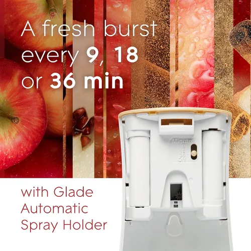 Miniatura 3 de Glade Repuesto automático en aerosol, ambientador para el hogar y el baño, manzana y canela, 6.2 onzas