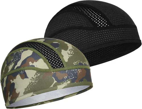 Miniatura 20 de Gorro con forro para casco de calavera, malla de enfriamiento para hombres y mujeres, se adapta debajo de los cascos