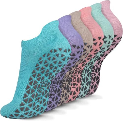 Calcetines de yoga antideslizantes con agarres para pilates ballet barras descalzo calcetines antideslizantes de hospital para mujeres y hombres