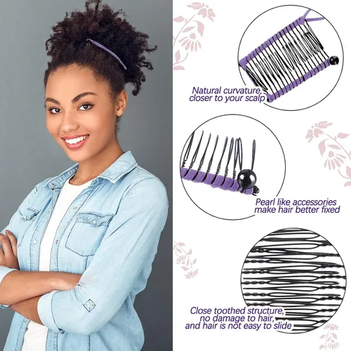 Miniatura 3 de WILLBOND 4 piezas de pinzas para el cabello en forma de plátano para mujeres, grandes y pequeñas, peine vintage, pinzas de estilo, accesorios