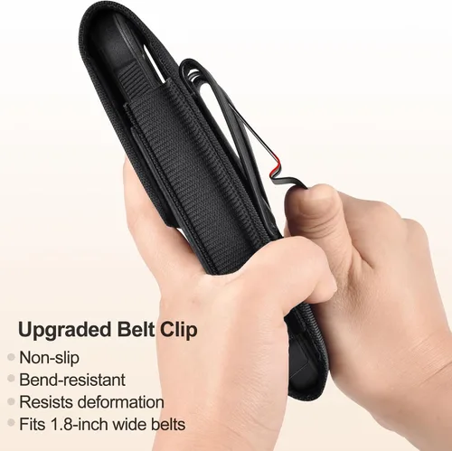 Miniatura 3 de ykooe - Funda de nailon para iPhone 12, 13, 14, 15, 16, Pro, con clip, color negro, M Strong Magnetic Closure, Leather Card Holder, Versatile