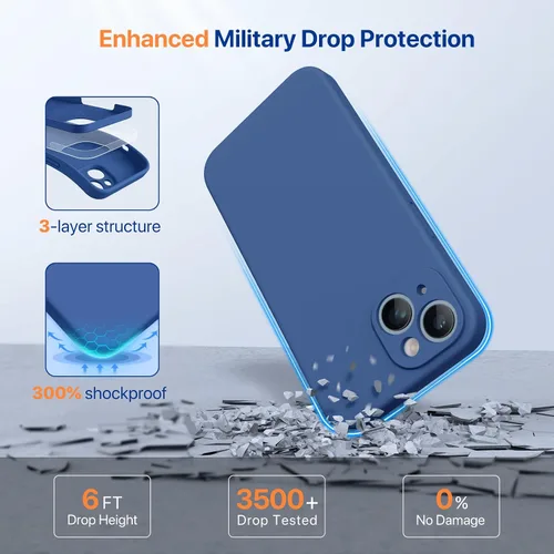 Miniatura 8 de Miracase - Funda diseñada para iPhone 14 con protector de pantalla, [protección de cámara mejorada], funda de silicona líquida a prueba de golpes