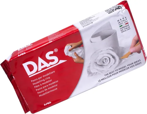 Arcilla modeladora de endurecimiento al aire DAS, bloque de 1 kg, color blanco (387500)