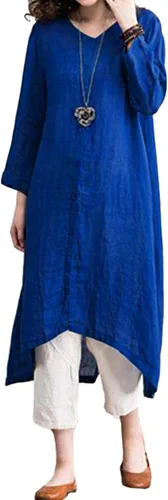 Miniatura 2 de ZANZEA Vestidos largos para mujer, estilo casual, a la moda, con lunares, de retazos, holgados