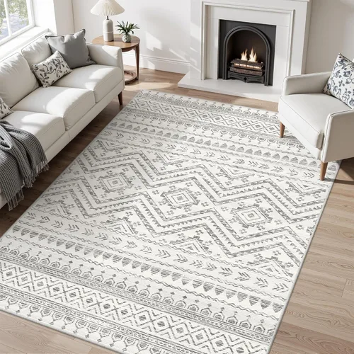 Miniatura 43 de Miukiki Alfombra marroquí lavable de 2 x 3 pies para sala de estar, antideslizante, plegable, grande y suave, para comedor y dormitorio