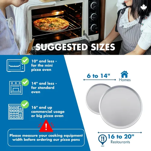 Miniatura 6 de Norjac Sartén para pizza de 12 pulgadas, paquete de 6, bandejas redondas de aluminio, bandeja para hornear para horno, libre de óxido, duradera