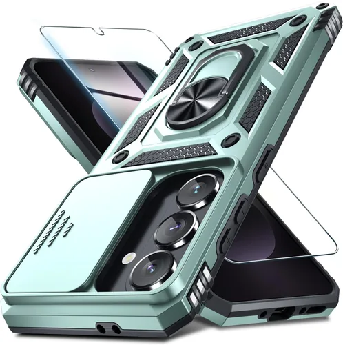 Miniatura 35 de Janmitta Compatible con Galaxy A15 5G Funda con Cubierta Deslizante Integrada para Lente de Cámara + Protector de Pantalla + Soporte de Anillo