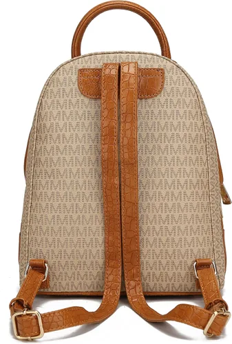 Miniatura 6 de MKF Collection Mochila para mujer, bolsa de viaje de cuero vegano con asa superior