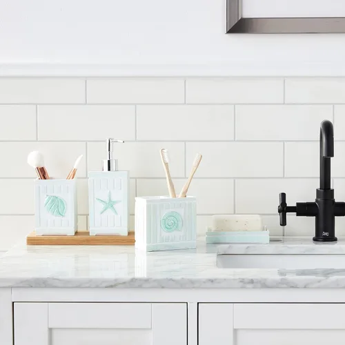 Miniatura 4 de Sweet Home Collection - Colección de accesorios de baño, diseños únicos decorativos y hermosos para decoración de baño, dispensador de loción/jabón