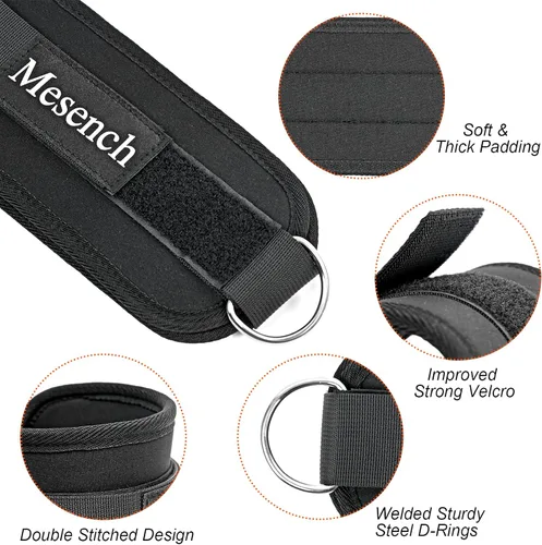 Miniatura 3 de Correas de tobillo para accesorios de máquina de cable, tobillera de gimnasio para patadas, entrenamientos de glúteos, ideal para extensiones