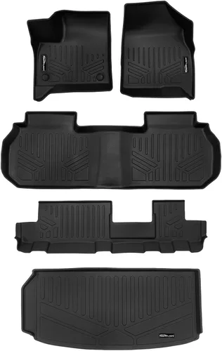 Miniatura 11 de SMARTLINER Juego de alfombrillas de piso de 2 filas compatibles con Chevrolet Traverse 2011-2017
