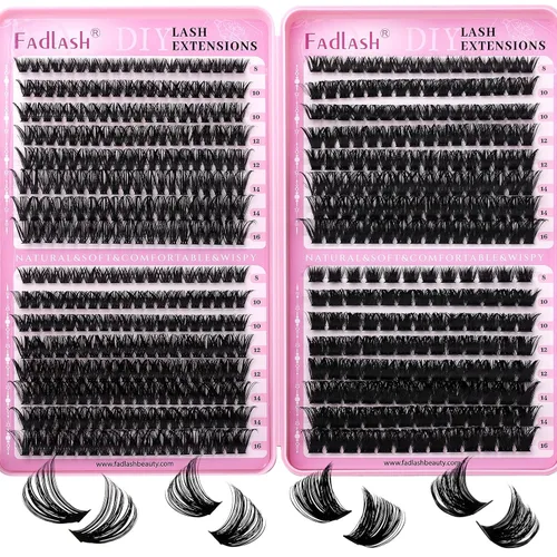 Miniatura 47 de Extensiones de racimos de pestañas con bandeja grande, pestañas individuales 10D 20D, mezcla natural, suave, C Cur negro, imitación de visón