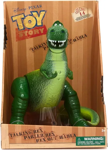 Miniatura 2 de Disney Store - Figura de acción parlante interactiva oficial de Rex de Toy Story, incluye sonidos y frases de las películas, interactúa con otras