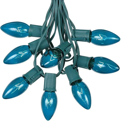 Miniatura 11 de Juego de luces de Navidad transparentes C9, cadena de luz para interior o exterior, para árbol de Navidad, luces colgantes para la línea de techo
