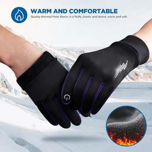 Miniatura 2 de SIMARI - Guantes de invierno para hombres y mujeres, para pantalla táctil, guantes de invierno, guantes de trabajo para correr, conducir, montar