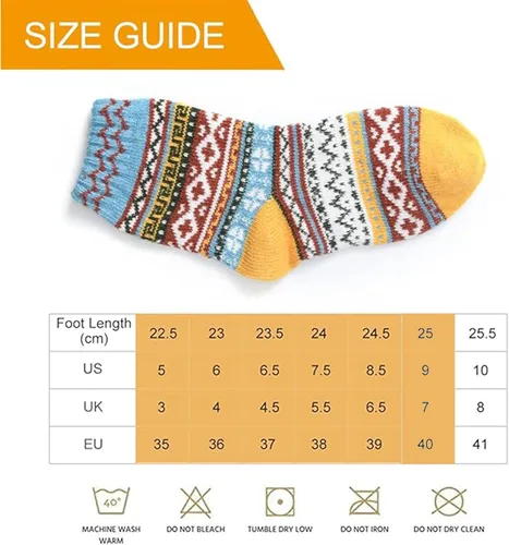 Miniatura 4 de FYC Winter Womens Socks Wool Warm Thick Knit Cozy Crew Casual Vintage Soft Socks for Women Christmas Gifts Socks 5 Pairs